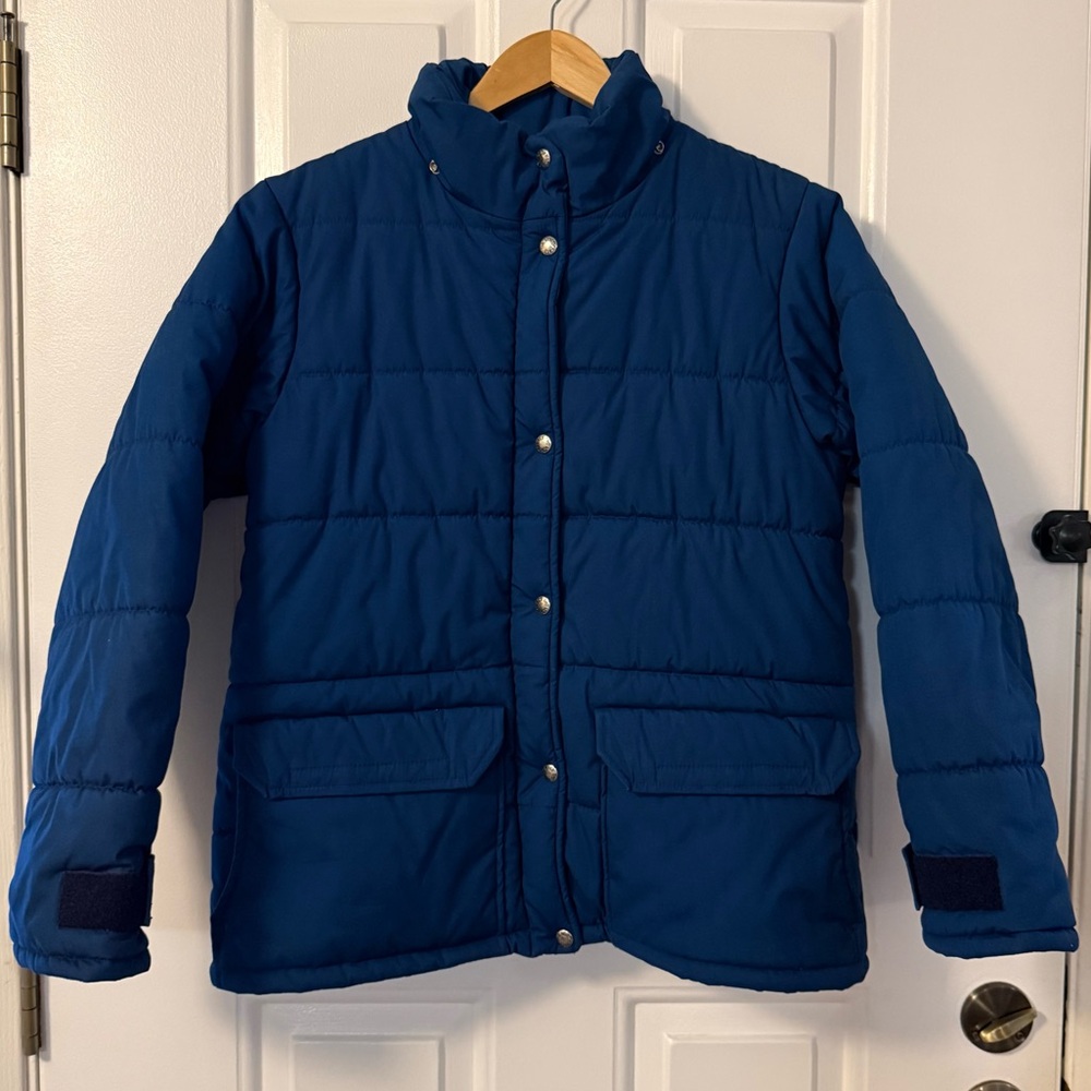 Vintage brown tags The North Face puffer coat blue large